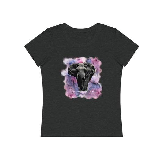 Women's Front-Print T-Shirt Pink Elephant